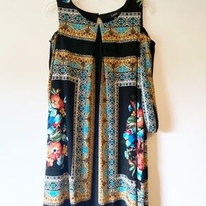 Lux II Shift Dress Black Pattern Size 8